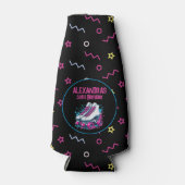 Retro 90's Rolschaatsen Verjaardagsfeest Flesjeskoeler (Voorkant)