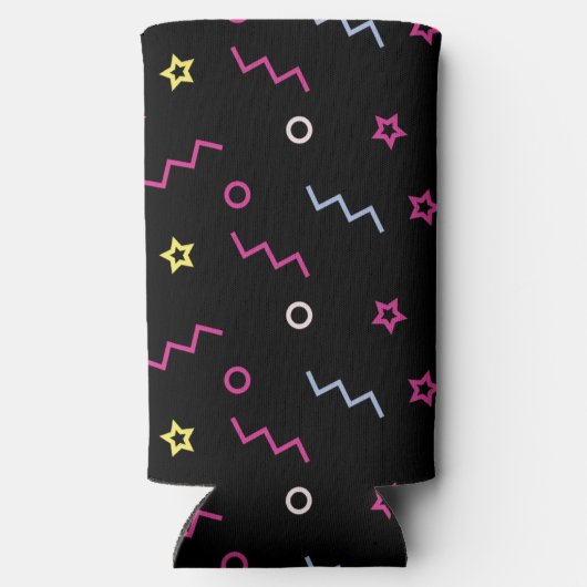 Retro 90's Rolschaatsen Verjaardagsfeest Seltzer Blikjeskoeler (Achterkant)