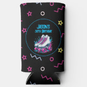 Retro 90's Rolschaatsen Verjaardagsfeest Seltzer Blikjeskoeler (Voorkant)