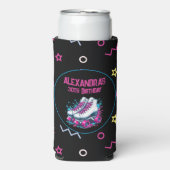 Retro 90's Rolschaatsen Verjaardagsfeest Seltzer Blikjeskoeler (Seltzer Voorkant)