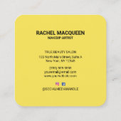 Retro 90's Rood Geel Geometrische Lippen Make-up V Vierkante Visitekaartje (Achterkant)