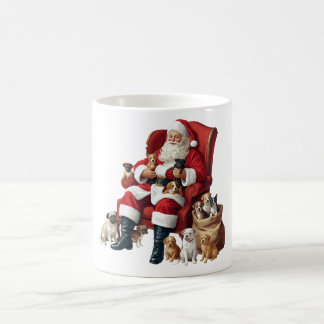 retro 90s Santa Claus with dogs combines vintage  Koffiemok