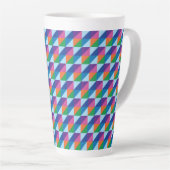 Retro 90s Sfeer Geometrische Driehoek Abstract Latte Mok (Rechterhoek)