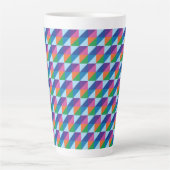 Retro 90s Sfeer Geometrische Driehoek Abstract Latte Mok (Voorkant)