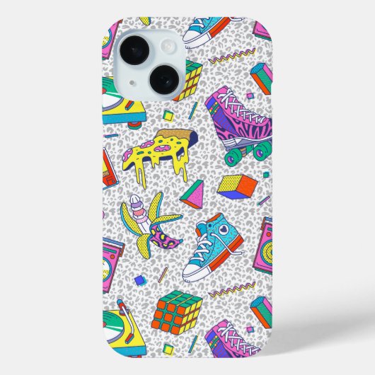 Retro 90s Skate Party Patroon Case-Mate iPhone Case (Achterkant)