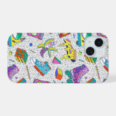 Retro 90s Skate Party Patroon iPhone 15 Case (Achterkant horizontaal)