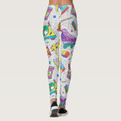 Retro 90s Skate Party Patroon Leggings (Achterkant)