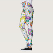 Retro 90s Skate Party Patroon Leggings (Links)
