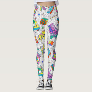 Retro 90s Skate Party Patroon Leggings