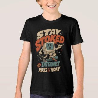 Retro 90s Skater Computer "Blijven Genieten" Tri-Blend Shirt