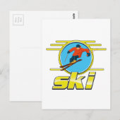 Retro 90s ski logo briefkaart (Voorkant / Achterkant)