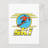 Retro 90s ski logo briefkaart (Voorkant)