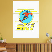 Retro 90s ski logo canvas afdruk (Insitu (Woonkamer))