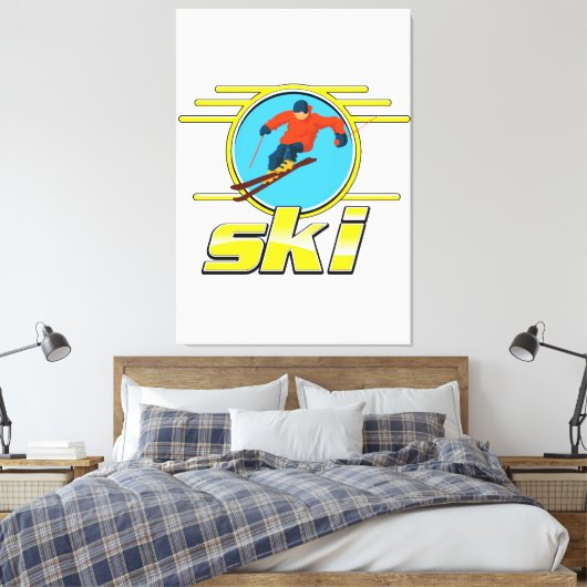 Retro 90s ski logo canvas afdruk (Insitu (Slaapkamer))