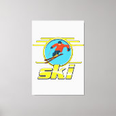 Retro 90s ski logo canvas afdruk (Voorkant)