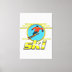 Retro 90s ski logo canvas afdruk