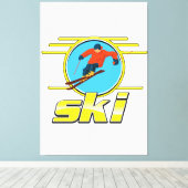 Retro 90s ski logo canvas afdruk (Insitu (Houten vloer))