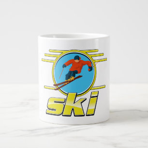 Retro 90s ski logo grote koffiekop