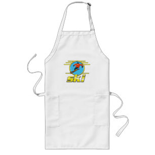 Retro 90s ski logo lang schort