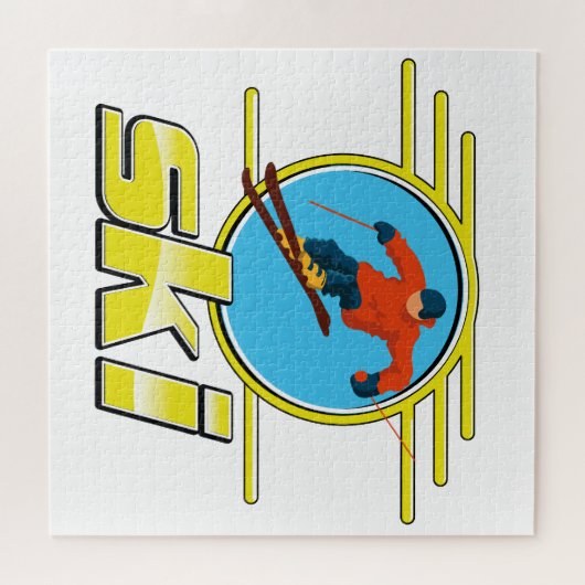 Retro 90s ski logo legpuzzel (Horizontaal)