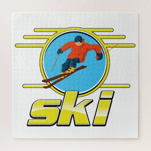 Retro 90s ski logo legpuzzel (Verticaal)
