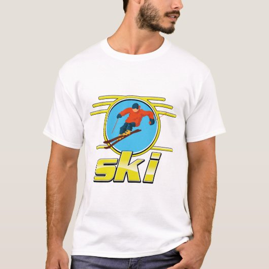 Retro 90s ski logo t-shirt (Voorkant)