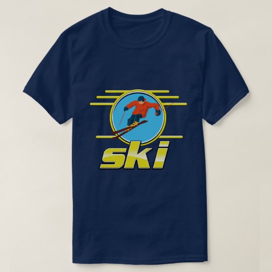 Retro 90s ski logo t-shirt (Design voorkant)