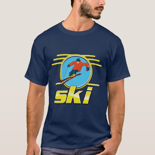 Retro 90s ski logo t-shirt (Voorkant)