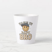 Retro 90s Smiley with a Hat Latte Mok (Voorkant)