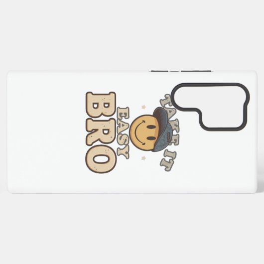 Retro 90s Smiley with a Hat Samsung Galaxy Hoesje (Achterkant horizontaal)