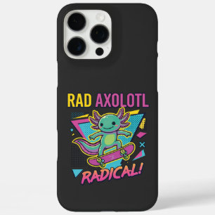 Retro 90s stijl Axolotl Skateboard Rad neon iPhone 16 Pro Max Hoesje