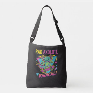 Retro 90s stijl Axolotl Skateboard Rad neon Crossbody Tas