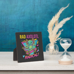Retro 90s stijl Axolotl Skateboard Rad neon Fotoplaat