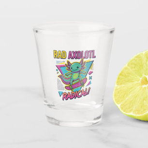 Retro 90s stijl Axolotl Skateboard Rad neon Shot Glas