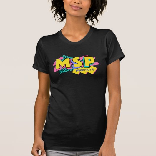 Retro 90s Style Minneapolis St Paul // MSP T-shirt (Voorkant)