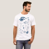 Retro 90's Tattoo Paddenstoel Design T-Shirt (Voorkant volledig)