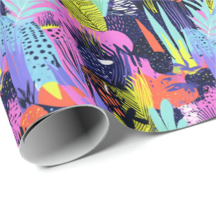 Retro 90s tegelpatroon feestje cadeaupapier
