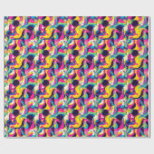 Retro 90s tegelpatroon feestje cadeaupapier (Vlak)