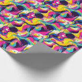 Retro 90s tegelpatroon feestje cadeaupapier (Hoek)