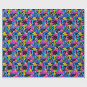 Retro 90s tiled pattern party  cadeaupapier (Vlak)