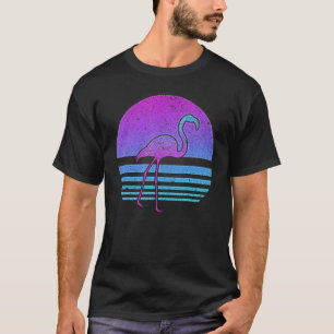 Retro 90s Tropische vogelpest roze la T-shirt