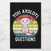 Retro 90s U Axolotl Vragen  Zonnetijd Wijn Etiket (Enkel label)