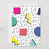 Retro 90s Uitnodiging Blok Thema (Achterkant)