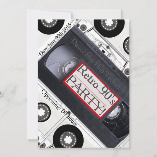 Retro 90's uitnodiging voor de technische dekking (Voorkant)