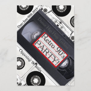 Retro 90's uitnodiging voor de technische dekking