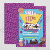 Retro 90s Verjaardag Nineties Mannen Vrouwenpartij Kaart (Voorkant / Achterkant)