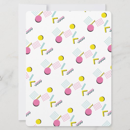 Retro 90s Verjaardag Nostalgie Memphis Patroon Kaart (Achterkant)