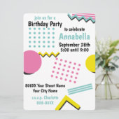 Retro 90s Verjaardag Nostalgie Memphis Patroon Kaart (Staand voorkant)