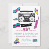 Retro 90's verjaardagsfeest uitnodiging (Voorkant)