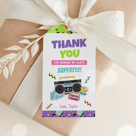 Retro 90s verjaardagsfeestje Favor Tags Cadeaulabel